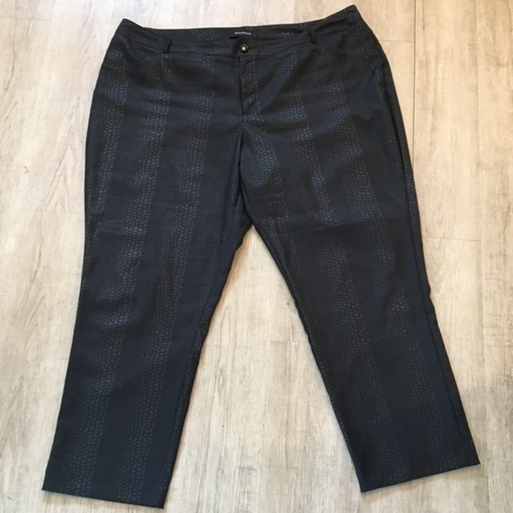 Ashley Stewart Black Patterned Pants Size 24W NWOT